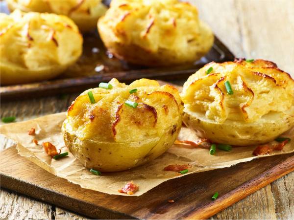 Cheese & Bacon Filled Potato Halves