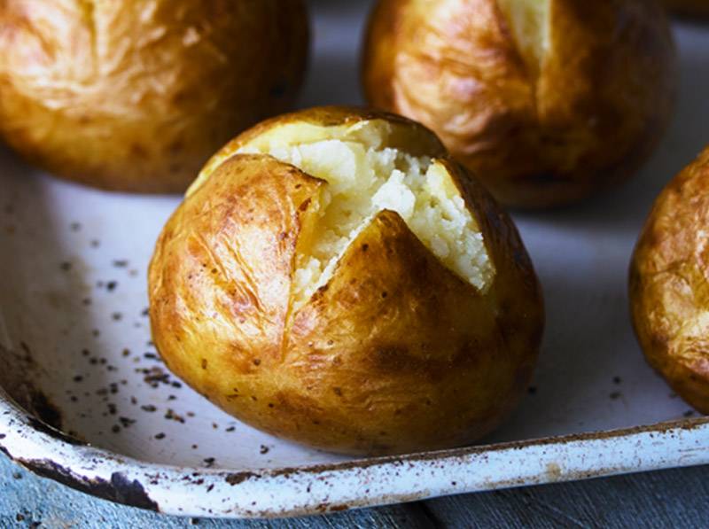 The best of British potatoes, frozen once we’ve baked them to perfection –so you can have jackets in a jiffy!