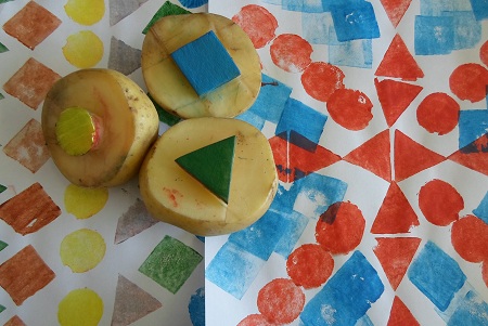 Bannisters' Farm potato printing