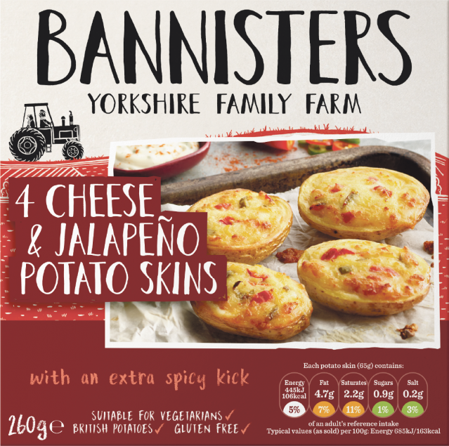 4 Cheese & Jalapeño Potato Skins&nbsp;260g