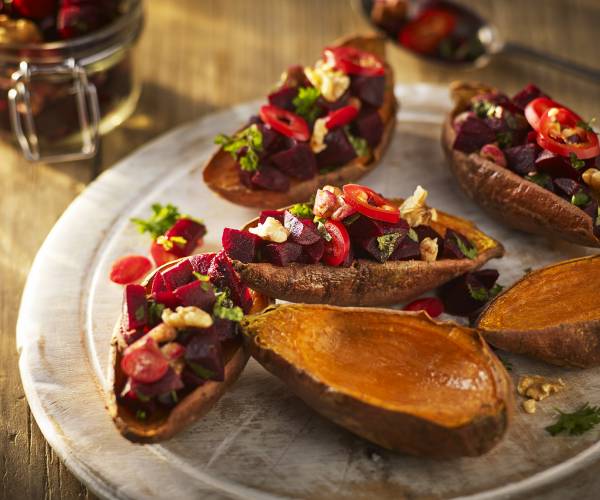 Superfood sweet potato skins